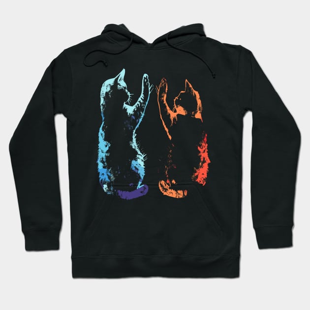 Black Cats High Five Hoodie by podtuts